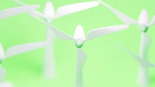 Videohive - 3d Illustration of a wind turbine on a Yellow background - 47772075 - 47772075