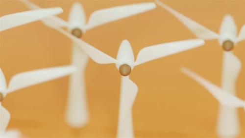 Videohive - 3d Illustration of a wind turbine on a Yellow background - 47772078 - 47772078