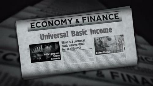 Videohive - Universal basic income analysis technology newspaper printing media - 47772179 - 47772179