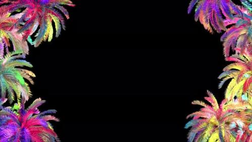 Videohive - Colorful Palm Trees Frame - 47785519 - 47785519