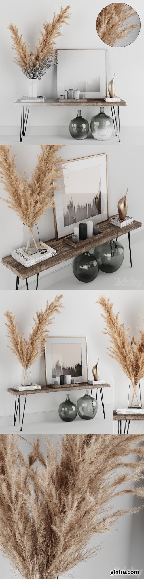 Decoration Set 01 pampas & Console