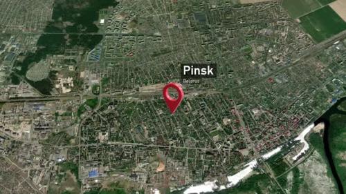 Videohive - Pinsk City Map Zoom (Belarus) from Space to Earth - 47781701 - 47781701