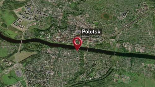 Videohive - Polotsk City Map Zoom (Belarus) from Space to Earth - 47781704 - 47781704