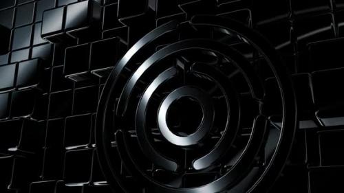 Videohive - Black Intro Background with Reflection Effect, 3D Render, Geometric Figures, Shapes, Luxury Style - 47783501 - 47783501