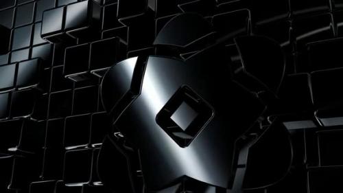 Videohive - Black Intro Background with Reflection Effect, Luxury Style, Shapes, Geometric Figures, 3D Render - 47783503 - 47783503