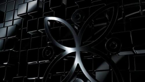 Videohive - Black Intro Background with Reflection Effect, Luxury Style, Geometric Figures, 3D Render, Shapes - 47783504 - 47783504