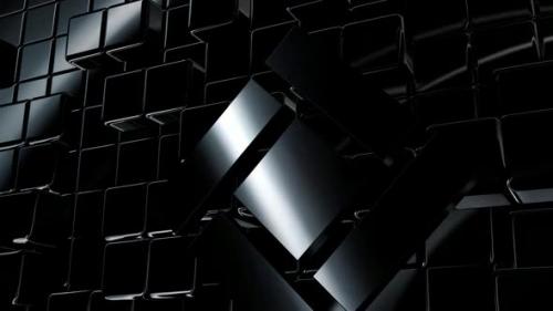 Videohive - Black Intro Background with Reflection Effect, Shapes, Geometric Figures, Luxury Style, 3D Render - 47783510 - 47783510