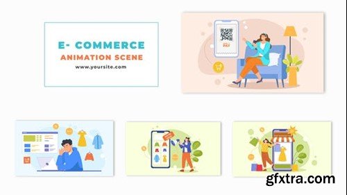 Videohive Online Shopping Process in Flat Character Animation Scene 47865543