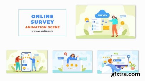 Videohive Flat Vector Online Survey Feedback Animation Scene 47865306