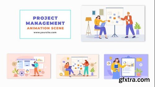 Videohive Animated Scene Template Featuring Flat Character in Project Management 47865923