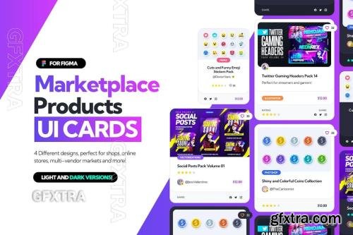 Marketplace Products - UI Cards for Figma X7KACE7