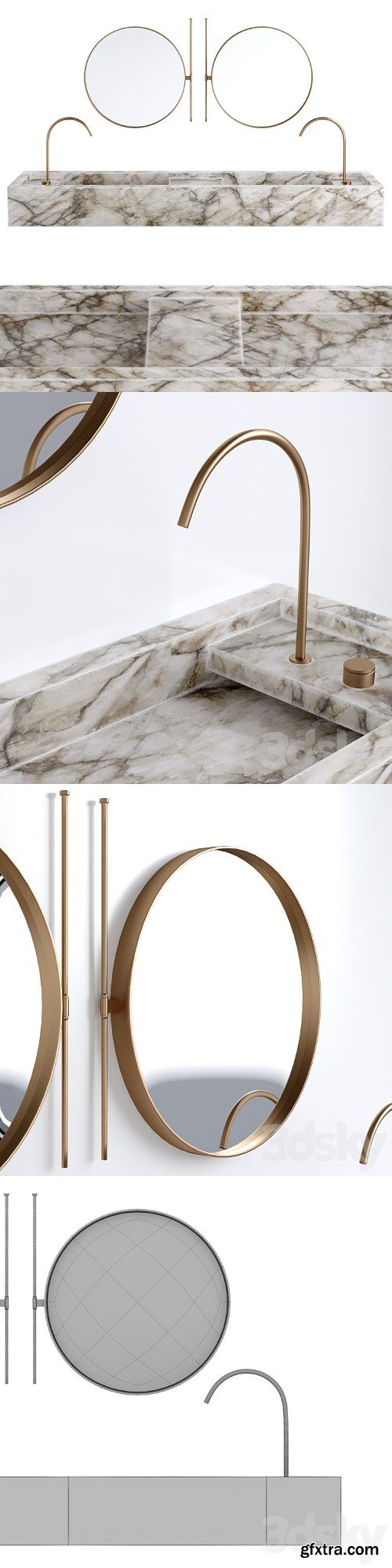 Bathroom furniture marble sink