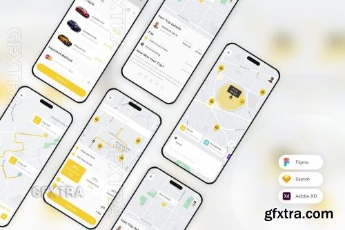 Taxi Booking Mobile App UI Kit WLJPXJ7