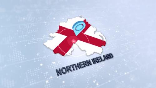 Videohive - Northern Ireland Map With Marker - 47738499 - 47738499