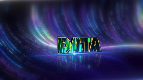 Videohive - Data Futuristic Neon Text On Cybernetic Canvas - 47761159 - 47761159