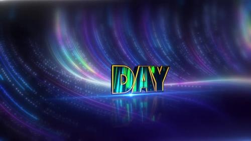 Videohive - Day Futuristic Neon Text On Cybernetic Canvas - 47761160 - 47761160