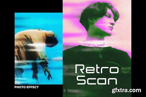 Retro Scan Poster Photo Effect Q88UNRD