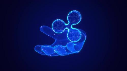 Videohive - Ripple Icon In Hand Hologram - 47761863 - 47761863