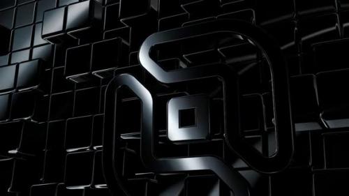 Videohive - Black Intro Background with Reflection Effect, Geometric Figures, 3D Render, Shapes, Luxury Style - 47783513 - 47783513