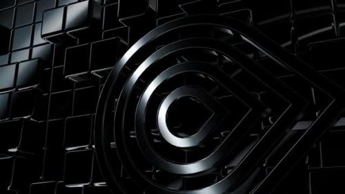 Videohive - Black Intro Background with Reflection Effect, Geometric Figures, Shapes, Luxury Style, 3D Render - 47783516 - 47783516