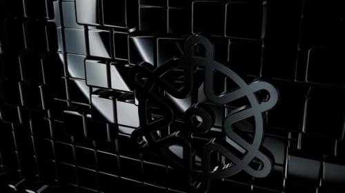 Videohive - Intro - Black Background with Reflection Effect, Geometric Figures, 3D Render, Shapes, Luxury Style - 47783519 - 47783519