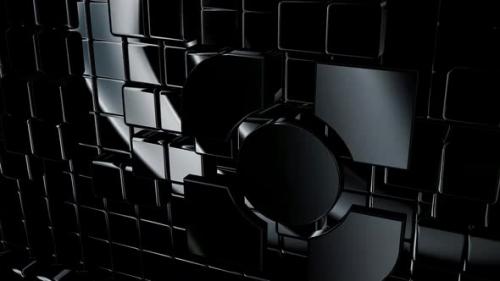 Videohive - Intro - Black Background with Reflection Effect, Geometric Figures, Luxury Style, 3D Render, Shapes - 47783521 - 47783521