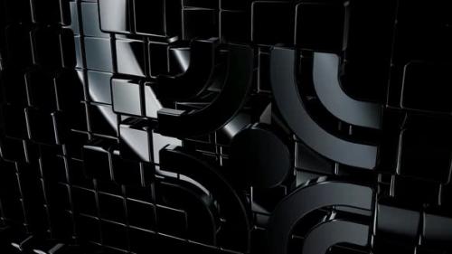 Videohive - Intro - Black Background with Reflection Effect, Geometric Figures, Shapes, Luxury Style, 3D Render - 47783524 - 47783524