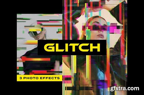 Smudged Glitch Poster Photo Effect F9VYFSZ