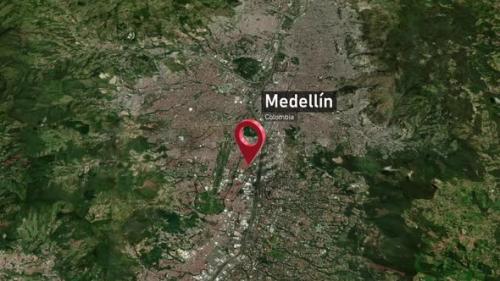 Videohive - Medellín City Map Zoom (Colombia) from Space to Earth - 47784258 - 47784258