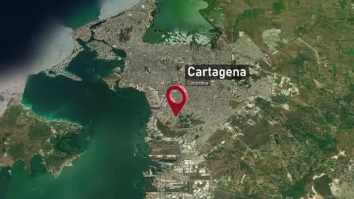 Videohive - Cartagena City Map Zoom (Colombia) from Space to Earth - 47784261 - 47784261