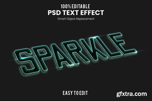 Sparkle Text Efect PSD J3V9Q84