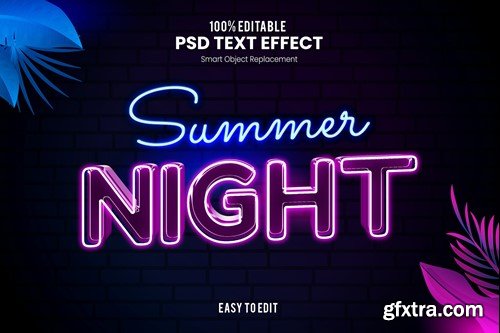 Summer Night - Summer Tropical Neon Text Effect 2YM6YJQ