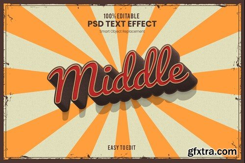 Middle - Elegant Retro Vintage 3D Text Effect HZXCFZ8