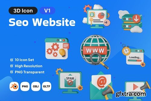 SEO Website V1 3D Icon Pack E3UR5WG