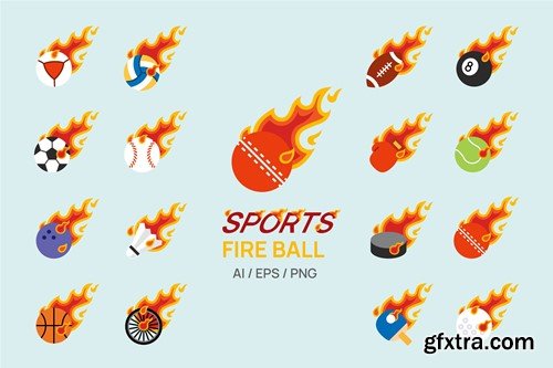 sports fire ball elements illustration Pack WVHEKVZ