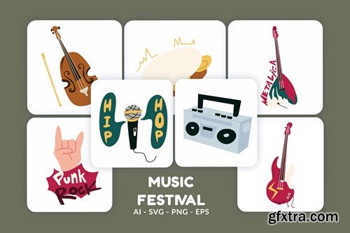 Music Festival Vector Illustration v.2 MWDH3JX