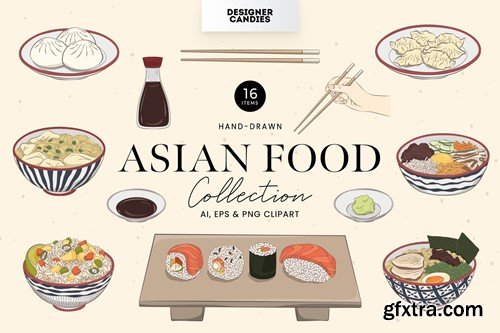 Asian Food Illustrations Q66S9A9