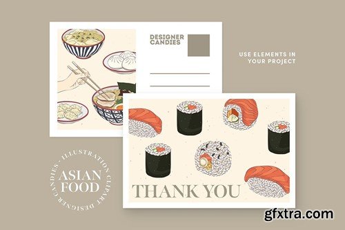 Asian Food Illustrations Q66S9A9