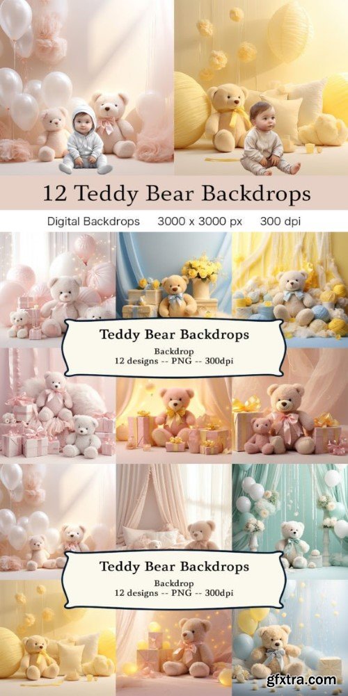 Teddy Bear Nursery Room Backdrops » GFxtra