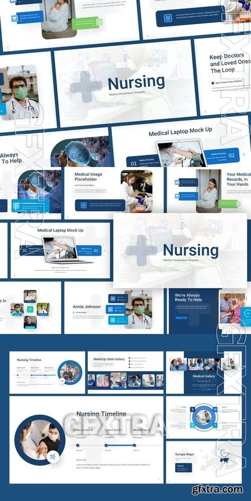 Nursing Blue Medical PowerPoint Template BLXEYNT