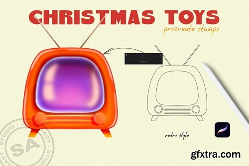 Christmas Toys Procreate Stamps YCGX24M