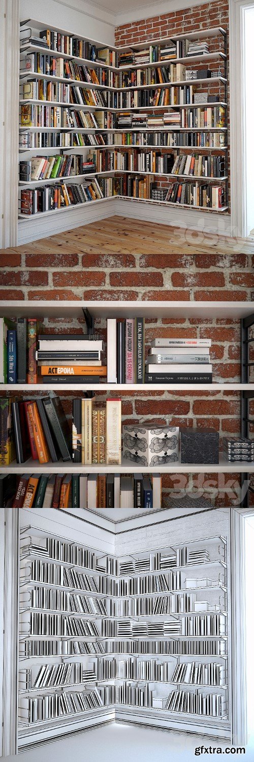 Bookshelves with decor