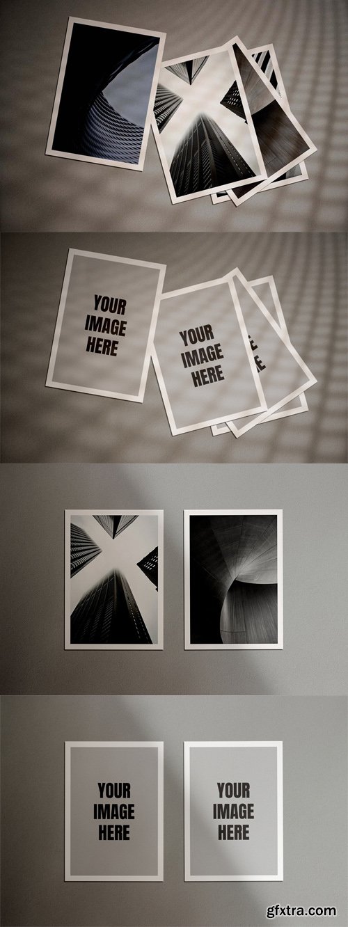 Realistic A4 Paper Frames PSD Mockups Templates