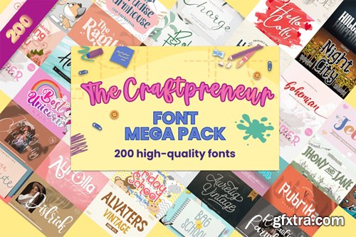 The Craftpreneur Mega Pack - 200 Premium Fonts