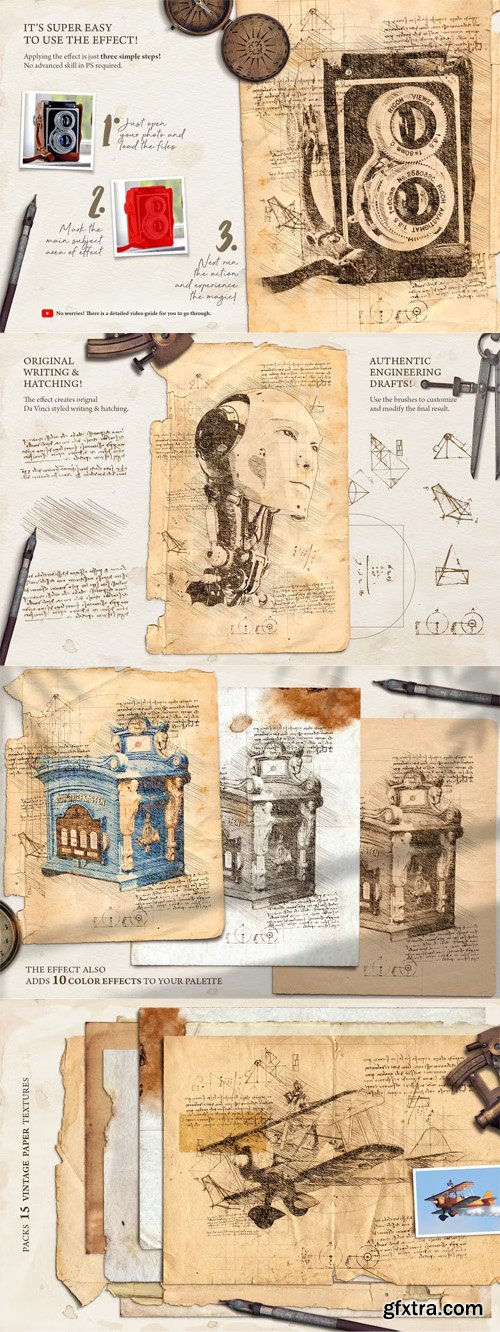 Da Vinci Sketch v1.2 - Photoshop Action Kit