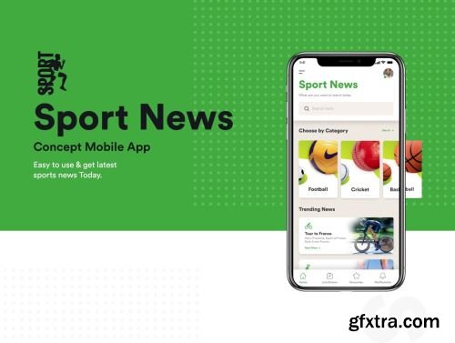 Sport News Concept Mobile App Ui8.net