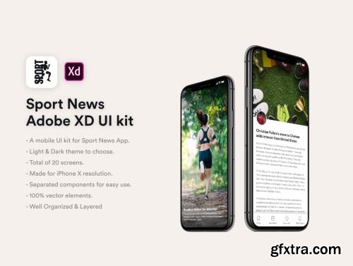 Sport News Concept Mobile App Ui8.net