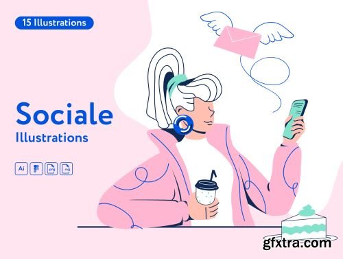 Sociale Illustrations Ui8.net