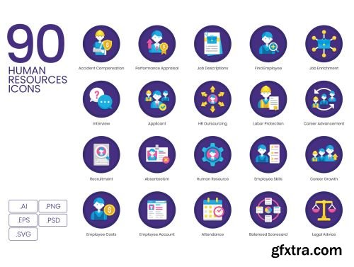 90 Human Resources Icons | Orchid Series Ui8.net