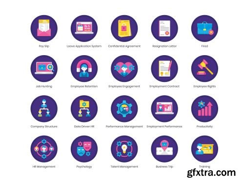 90 Human Resources Icons | Orchid Series Ui8.net